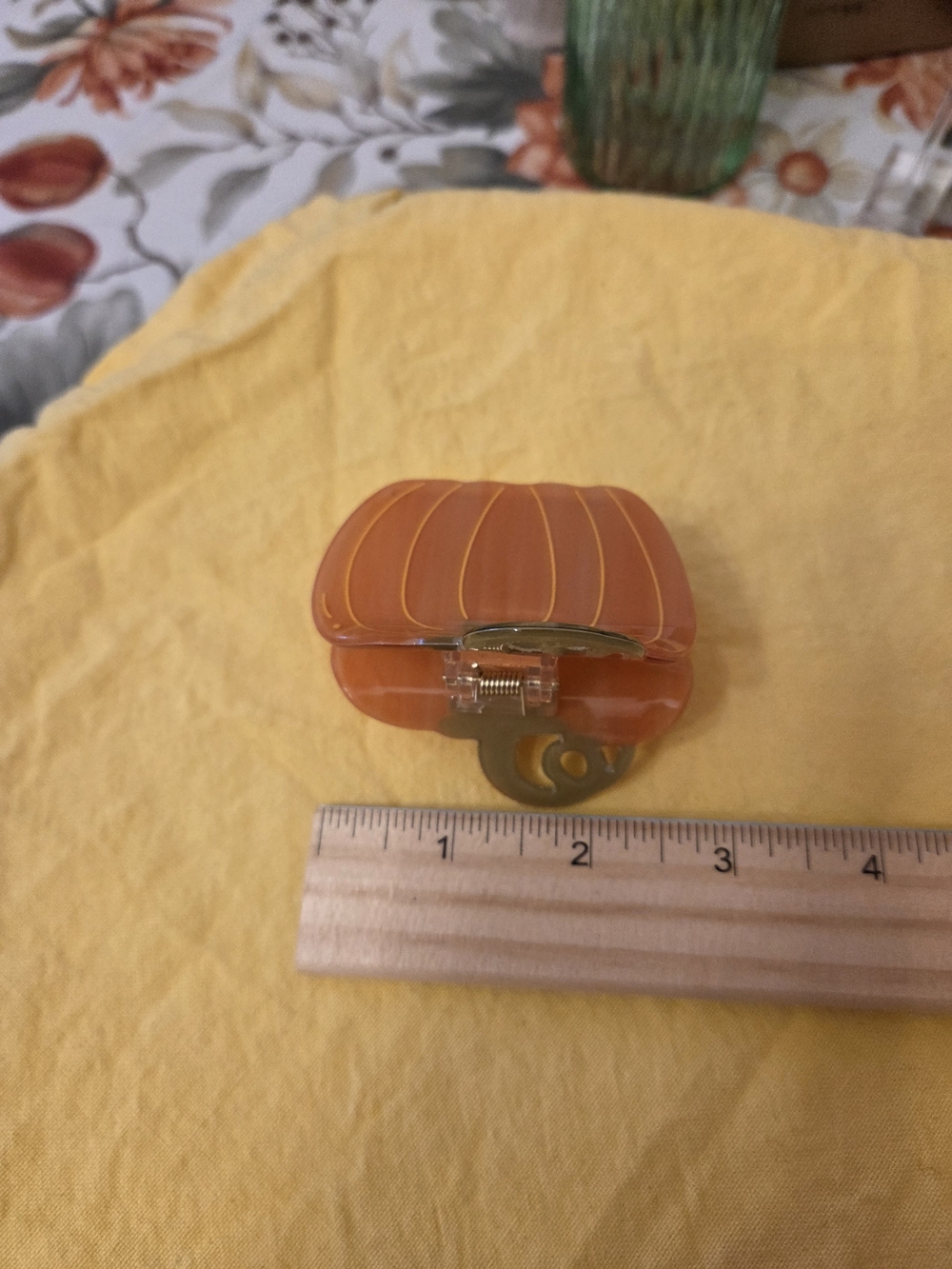 Orange And Green Pumpkin Hair Claw Clip - Picture 6 of 6